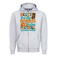 Boots Flannels Bonfires Leggins American Football Zipper Hoodie | Teevron