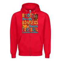 Red Boots flannels bonfires leggins American Football Zipper Hoodie - RanaPortraitStore
