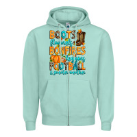 Seafoam Boots flannels bonfires leggins American Football Zipper Hoodie - RanaPortraitStore