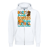 White Boots flannels bonfires leggins American Football Zipper Hoodie - RanaPortraitStore