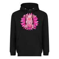 Black pink sunflower pig Heavyweight Hoodie - RanaPortraitStore
