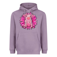 Lavender pink sunflower pig Heavyweight Hoodie - RanaPortraitStore