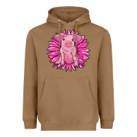 Toasted Coconut pink sunflower pig Heavyweight Hoodie - RanaPortraitStore