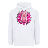 White pink sunflower pig Heavyweight Hoodie - RanaPortraitStore