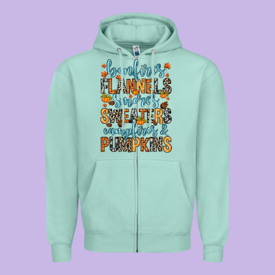 Zipper Hoodie Bonfires flannels