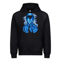 Black blueribbon with boxing gloves Urban Hoodie - NancyCooperArtShop