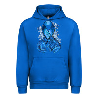 Cobalt blueribbon with boxing gloves Urban Hoodie - NancyCooperArtShop