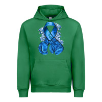 Emerald blueribbon with boxing gloves Urban Hoodie - NancyCooperArtShop