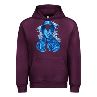 Mauve Wine blueribbon with boxing gloves Urban Hoodie - NancyCooperArtShop