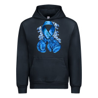 Navy blueribbon with boxing gloves Urban Hoodie - NancyCooperArtShop