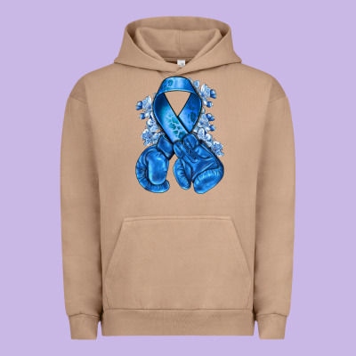 Blueribbon With Boxing Gloves Urban Hoodie Designed By Nancycooperartshop