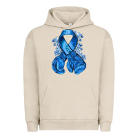 Pigment French Oak blueribbon with boxing gloves Urban Hoodie - NancyCooperArtShop