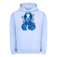 Pigment Grape Ice blueribbon with boxing gloves Urban Hoodie - NancyCooperArtShop