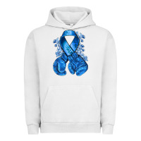 Pigment Lunar Rock blueribbon with boxing gloves Urban Hoodie - NancyCooperArtShop