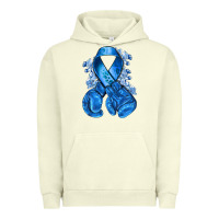 Pigment Pistachio blueribbon with boxing gloves Urban Hoodie - NancyCooperArtShop