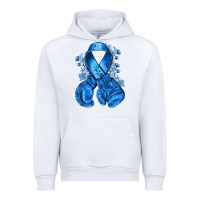 White blueribbon with boxing gloves Urban Hoodie - NancyCooperArtShop