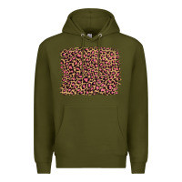 Army Green leopard with pink glitter Premium Hoodie - Artiststas