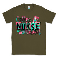 Army Green coffee nurse repeat Classic Tee - RanaPortraitStore