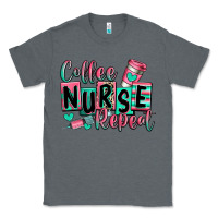 Charcoal Heather coffee nurse repeat Classic Tee - RanaPortraitStore