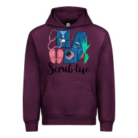 Mauve Wine Scrub Life Nurse Urban Hoodie - LillyAllenDesigns