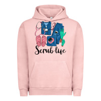 Pigment Salmon Scrub Life Nurse Urban Hoodie - LillyAllenDesigns