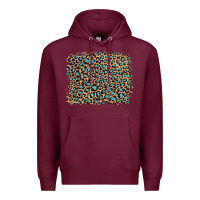 Burgundy leopard with turquoise glitter Premium Hoodie - Artiststas