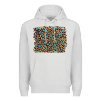 Dove Grey leopard with turquoise glitter Premium Hoodie - Artiststas