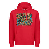 Red leopard with turquoise glitter Premium Hoodie - Artiststas