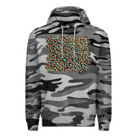 Slate Camo leopard with turquoise glitter Premium Hoodie - Artiststas