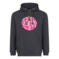 Smoke pink pumpkin with breast cancer ribbons Heavyweight Hoodie - RanaPortraitStore