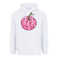 White pink pumpkin with breast cancer ribbons Heavyweight Hoodie - RanaPortraitStore
