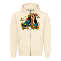 Sandshell Fall afro woman with coffee Zipper Hoodie - RanaPortraitStore