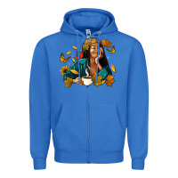 True Royal Fall afro woman with coffee Zipper Hoodie - RanaPortraitStore