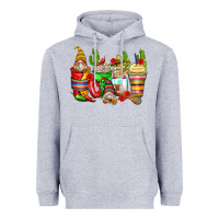 Heather Grey mexican gnomes coffee cups Heavyweight Hoodie - Zillion Design Studio