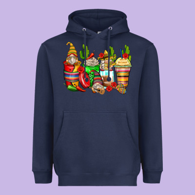 Mexican Gnomes Coffee Cups Heavyweight Hoodie Designed By Zillion Design Studio