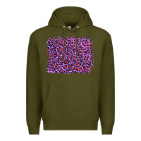 Army Green lilac leopard with red glitter Premium Hoodie - Artiststas