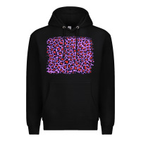 Black lilac leopard with red glitter Premium Hoodie - Artiststas