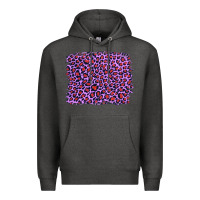 Charcoal Heather lilac leopard with red glitter Premium Hoodie - Artiststas
