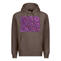Coffee lilac leopard with red glitter Premium Hoodie - Artiststas