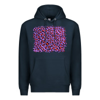 Navy lilac leopard with red glitter Premium Hoodie - Artiststas