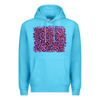 Ocean Blue lilac leopard with red glitter Premium Hoodie - Artiststas