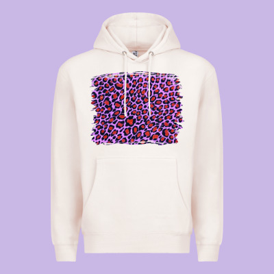 Lilac Leopard With Red Glitter Premium Hoodie Designed By Artiststas