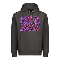 Smoke lilac leopard with red glitter Premium Hoodie - Artiststas