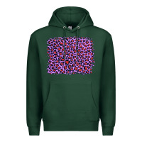 Sports Green lilac leopard with red glitter Premium Hoodie - Artiststas