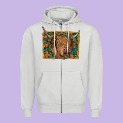 Zipper Hoodie Fall Cow