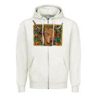 Oatmeal Heather Fall Cow Zipper Hoodie - RanaPortraitStore