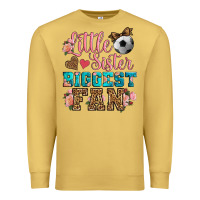 Antique Gold little sister biggest fan soccer Premium Sweatshirt - HRA Design Shop