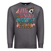 Charcoal Heather little sister biggest fan soccer Premium Sweatshirt - HRA Design Shop