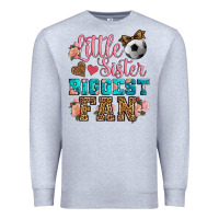Heather Grey little sister biggest fan soccer Premium Sweatshirt - HRA Design Shop