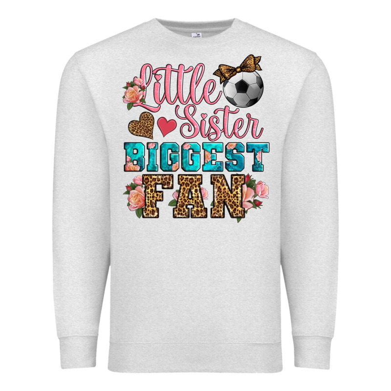 Little Sister Biggest Fan Soccer Premium Sweatshirt by HRA Design Shop | Teevron